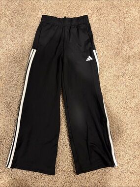 adidas Black womens Joggers with White Side Stripes
